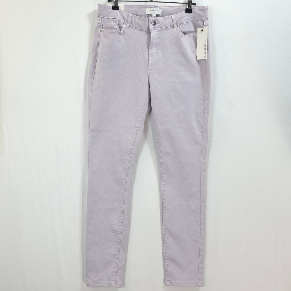 Ellen Tracy Refined Skinny Jeans Mid Rise Stretch Womens 10 Lavender Purple